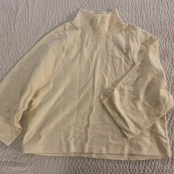 Madewell Texture & Thread Long-Sleeve Mockneck Top in Cream M NWT $59.50 K1826 - Picture 5 of 8